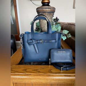 Michael Kors Emilia Blue Satchel with Wallet